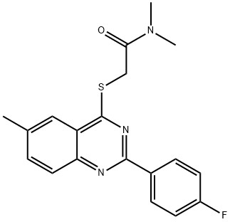 Acetamide, 2-[[2-(4-fluorophenyl)-6-methyl-4-quinazolinyl]thio]-N,N-dimethyl- (9CI) Struktur