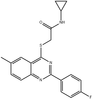 Acetamide, N-cyclopropyl-2-[[2-(4-fluorophenyl)-6-methyl-4-quinazolinyl]thio]- (9CI) Struktur