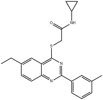 Acetamide, N-cyclopropyl-2-[[6-ethyl-2-(3-methylphenyl)-4-quinazolinyl]thio]- (9CI) Struktur