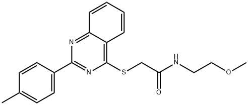 Acetamide, N-(2-methoxyethyl)-2-[[2-(4-methylphenyl)-4-quinazolinyl]thio]- (9CI) Struktur