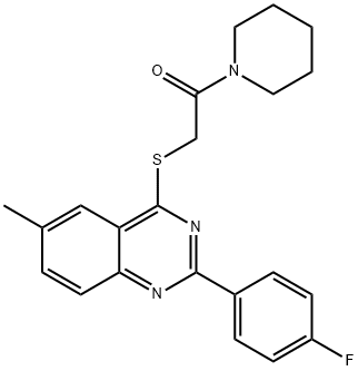 Piperidine, 1-[[[2-(4-fluorophenyl)-6-methyl-4-quinazolinyl]thio]acetyl]- (9CI) Struktur