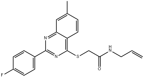 Acetamide, 2-[[2-(4-fluorophenyl)-7-methyl-4-quinazolinyl]thio]-N-2-propenyl- (9CI) Struktur