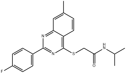 Acetamide, 2-[[2-(4-fluorophenyl)-7-methyl-4-quinazolinyl]thio]-N-(1-methylethyl)- (9CI) Struktur