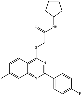 Acetamide, N-cyclopentyl-2-[[2-(4-fluorophenyl)-7-methyl-4-quinazolinyl]thio]- (9CI) Struktur