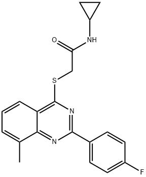 Acetamide, N-cyclopropyl-2-[[2-(4-fluorophenyl)-8-methyl-4-quinazolinyl]thio]- (9CI) Struktur