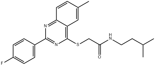 Acetamide, 2-[[2-(4-fluorophenyl)-6-methyl-4-quinazolinyl]thio]-N-(3-methylbutyl)- (9CI) Struktur