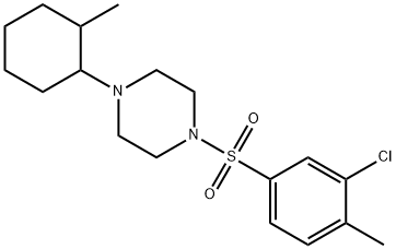 Piperazine, 1-[(3-chloro-4-methylphenyl)sulfonyl]-4-(2-methylcyclohexyl)- (9CI) Struktur