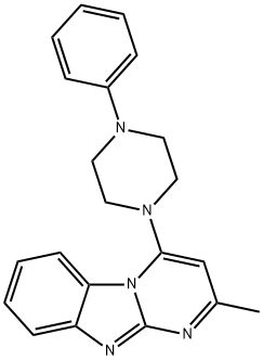 Pyrimido[1,2-a]benzimidazole, 2-methyl-4-(4-phenyl-1-piperazinyl)- (9CI) Struktur