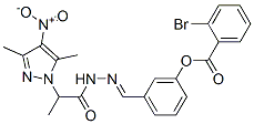 1H-Pyrazole-1-aceticacid,alpha,3,5-trimethyl-4-nitro-,[[3-[(2-bromobenzoyl)oxy]phenyl]methylene]hydrazide(9CI) Struktur