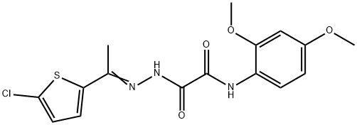 Acetic acid, [(2,4-dimethoxyphenyl)amino]oxo-, [1-(5-chloro-2-thienyl)ethylidene]hydrazide (9CI) Struktur