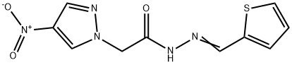 1H-Pyrazole-1-aceticacid,4-nitro-,(2-thienylmethylene)hydrazide(9CI) Struktur