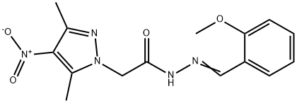 1H-Pyrazole-1-aceticacid,3,5-dimethyl-4-nitro-,[(2-methoxyphenyl)methylene]hydrazide(9CI) Struktur