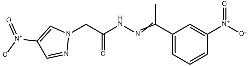 1H-Pyrazole-1-aceticacid,4-nitro-,[1-(3-nitrophenyl)ethylidene]hydrazide(9CI) Struktur