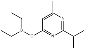 Diethyl[(6-methyl-2-isopropylpyrimidin-4-yl)oxy]borane Struktur