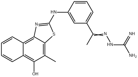 Hydrazinecarboximidamide,  2-[1-[3-[(5-hydroxy-4-methylnaphtho[1,2-d]thiazol-2-yl)amino]phenyl]ethylidene]- Struktur