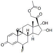 9beta,11alpha-epoxy-6beta-fluoro-16alpha,17,21-trihydroxypregna-1,4-diene-3,20-dione 21-acetate Struktur