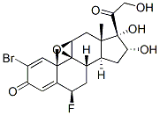 2-bromo-9beta,11beta-epoxy-6beta-fluoro-16alpha,17,21-trihydroxypregna-1,4-diene-3,20-dione Struktur