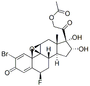 2-bromo-9beta,11beta-epoxy-6beta-fluoro-16alpha,17,21-trihydroxypregna-1,4-diene-3,20-dione 21-acetate Struktur