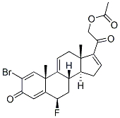 2-bromo-6beta-fluoro-21-hydroxypregna-1,4,9(11),16-tetraene-3,20-dione 21-acetate Struktur