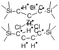 Bis[1,3-bis(trimethylsilyl)cyclopentadienyl]zirconium dichloride Struktur