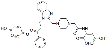 N-isopropyl-4-[[1-(3-oxo-3-phenylpropyl)-1H-benzimidazol-2-yl]methyl]piperazine-1-acetamide dimaleate Struktur