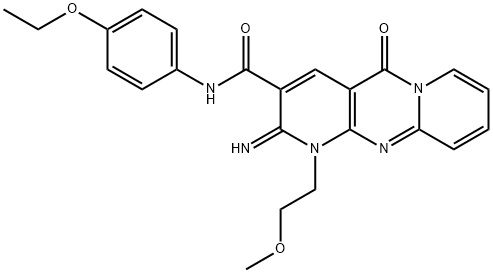 N-(4-ethoxyphenyl)-2-imino-1-(2-methoxyethyl)-5-oxo-1,5-dihydro-2H-dipyrido[1,2-a:2,3-d]pyrimidine-3-carboxamide Struktur