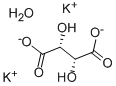 Potassium tartrate hemihydrate Struktur