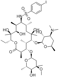 (9S)-9-Deoxo-9-[[(4-iodophenyl)sulfonyl]amino]erythromycin Struktur