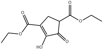 diethyl 4-hydroxy-5-oxocyclopent-3-ene-1,3-dicarboxylate Struktur