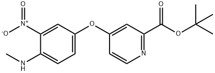 2-Pyridinecarboxylic acid, 4-[4-(methylamino)-3-nitrophenoxy]-, 1,1-dimethylethyl ester Struktur