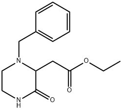 2-Piperazineacetic acid, 3-oxo-1-(phenylMethyl)-, ethyl ester Struktur