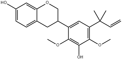 3-[5-(1,1-Dimethyl-2-propenyl)-3-hydroxy-2,4-dimethoxyphenyl]-3,4-dihydro-2H-1-benzopyran-7-ol Struktur