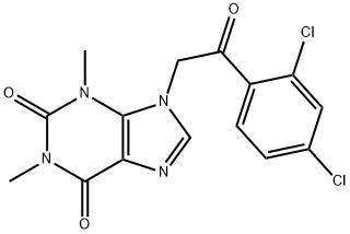 1H-Purine-2,6-dione,  9-[2-(2,4-dichlorophenyl)-2-oxoethyl]-3,9-dihydro-1,3-dimethyl- Struktur