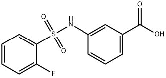 3-{[(2-fluorophenyl)sulfonyl]amino}benzoic acid Struktur