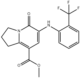 METHYL 5-OXO-6-(2-TRIFLUOROMETHYLPHENYLAMINO)-1,2,3,5-TETRAHYDROINDOLIZINE-8-CARBOXYLATE Struktur