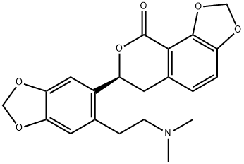 (S)-7-[6-[2-(Dimethylamino)ethyl]-1,3-benzodioxol-5-yl]-6,7-dihydro-9H-1,3-dioxolo[4,5-h][2]benzopyran-9-one Struktur