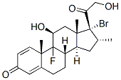 17-bromo-9-fluoro-11beta,21-dihydroxy-16alpha-methylpregna-1,4-diene-3,20-dione Struktur