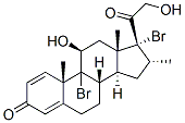 9,17-dibromo-11beta,21-dihydroxy-16alpha-methylpregna-1,4-diene-3,20-dione Struktur