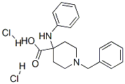 1-benzyl-4-(phenylamino)piperidine-4-carboxylic acid dihydrochloride Struktur