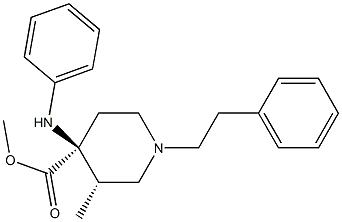 methyl cis-(+)-3-methyl-1-phenethyl-4-(phenylamino)piperidine-4-carboxylate Struktur