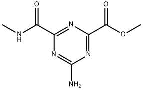 4-Amino-6-[(methylamino)carbonyl]-1,3,5-triazine-2-carboxylic acid methyl ester Struktur