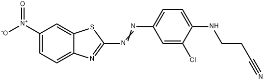 3-[[2-chloro-4-[(6-nitro-2-benzothiazolyl)azo]phenyl]amino]propiononitrile Struktur