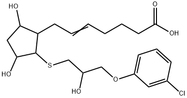 5-Heptenoic acid, 7-2-3-(3-chlorophenoxy)-2-hydroxypropylthio-3,5-dihydroxycyclopentyl- Struktur