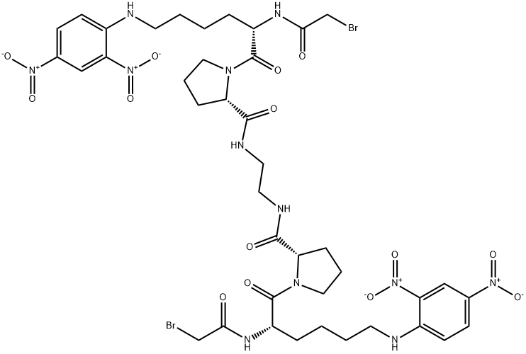 bis(alpha-bromoacetyl-epsilon-2,4-dinitrophenyllysylproline)ethylenediamine Struktur