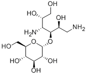 1,4-Diamino-1,4-dideoxy-3-O-(α-D-glucopyranosyl)-D-glucitol Struktur