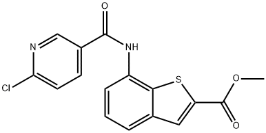 7-[(6-chloro-pyridine-3-carbonyl)-amino]-benzo[b]thiophene-
2-carboxylic acid methyl ester Struktur