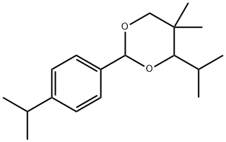 5,5-dimethyl-4-propan-2-yl-2-(4-propan-2-ylphenyl)-1,3-dioxane Struktur