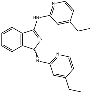 (3E)-N-(4-ethylpyridin-2-yl)-3-(4-ethylpyridin-2-yl)imino-isoindol-1-a mine Struktur