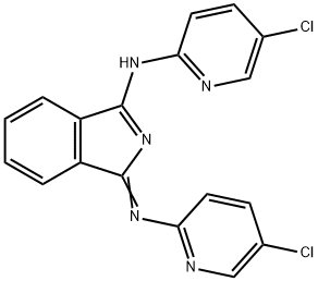 (3E)-N-(5-chloropyridin-2-yl)-3-(5-chloropyridin-2-yl)imino-isoindol-1 -amine Struktur