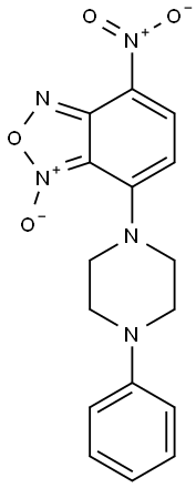 4-Nitro-5-(4-phenyl-1-piperazinyl)benzofurazane 1-oxide Struktur